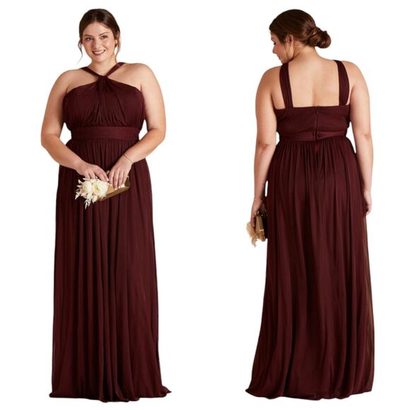 NWT Birdy Grey Red Cabernet Chiffon Kiko Bridesmaid Formal Dress Womens Size XXL - Picture 1 of 14